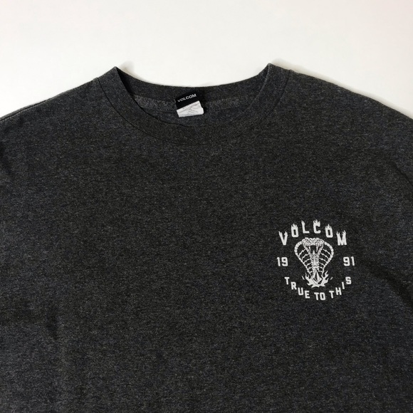 Volcom Shirt Men Size Medium Gray Long Sleeve - Picture 2 of 5